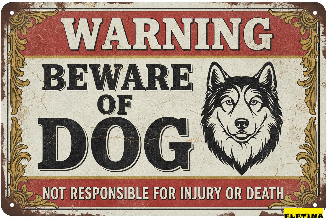 Tin Sign for Man Cave Beware Of Dog Bernese Mountain Metal Warning Beware Of Dog S Fence Outdoor Farm Garden Gate Home Yard Decor 8x12in Private Property Decorative