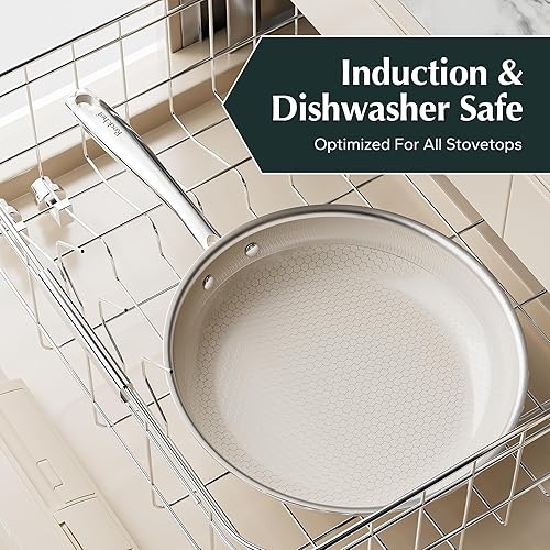 Miniatura 8 de Redchef Sartén antiadherente de cerámica híbrida de 11 pulgadas con mango que se mantiene fresco, apto para lavavajillas y horno, compatible con