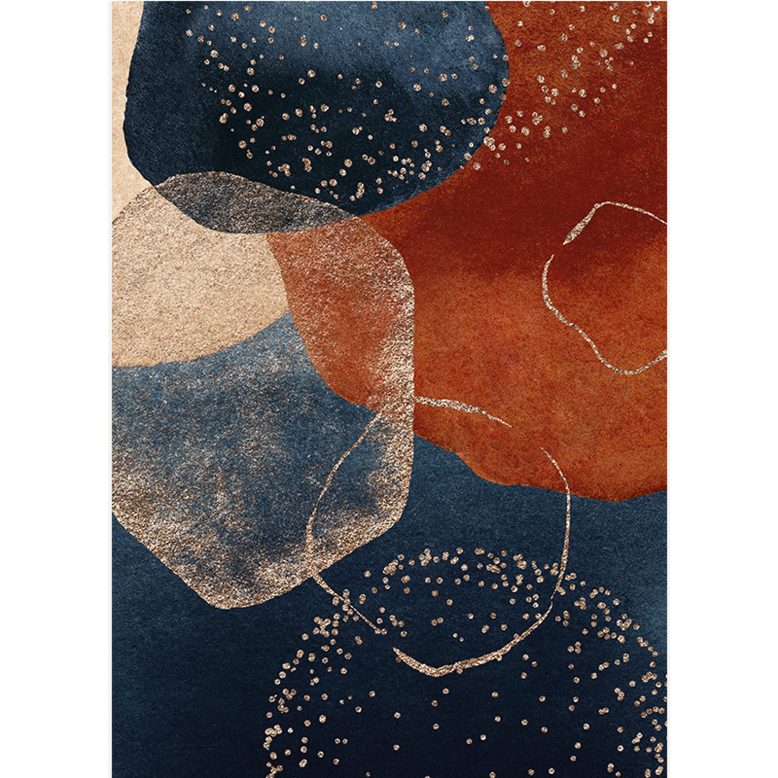 LB Abstrakte Wandkunst In Orange & Grau – Leinwandbild 40x50 Cm, Gerahmt, Minimalistisch Für Bad, Wohnzimmer & Schlafzimmer