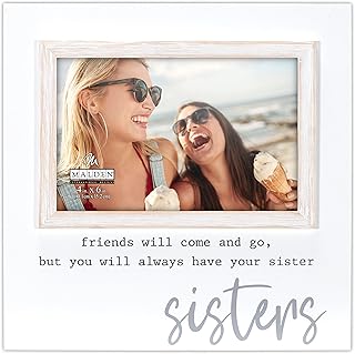 Malden International Designs 4x6 Sisters Expressions Rustic Whitewash Picture Frame