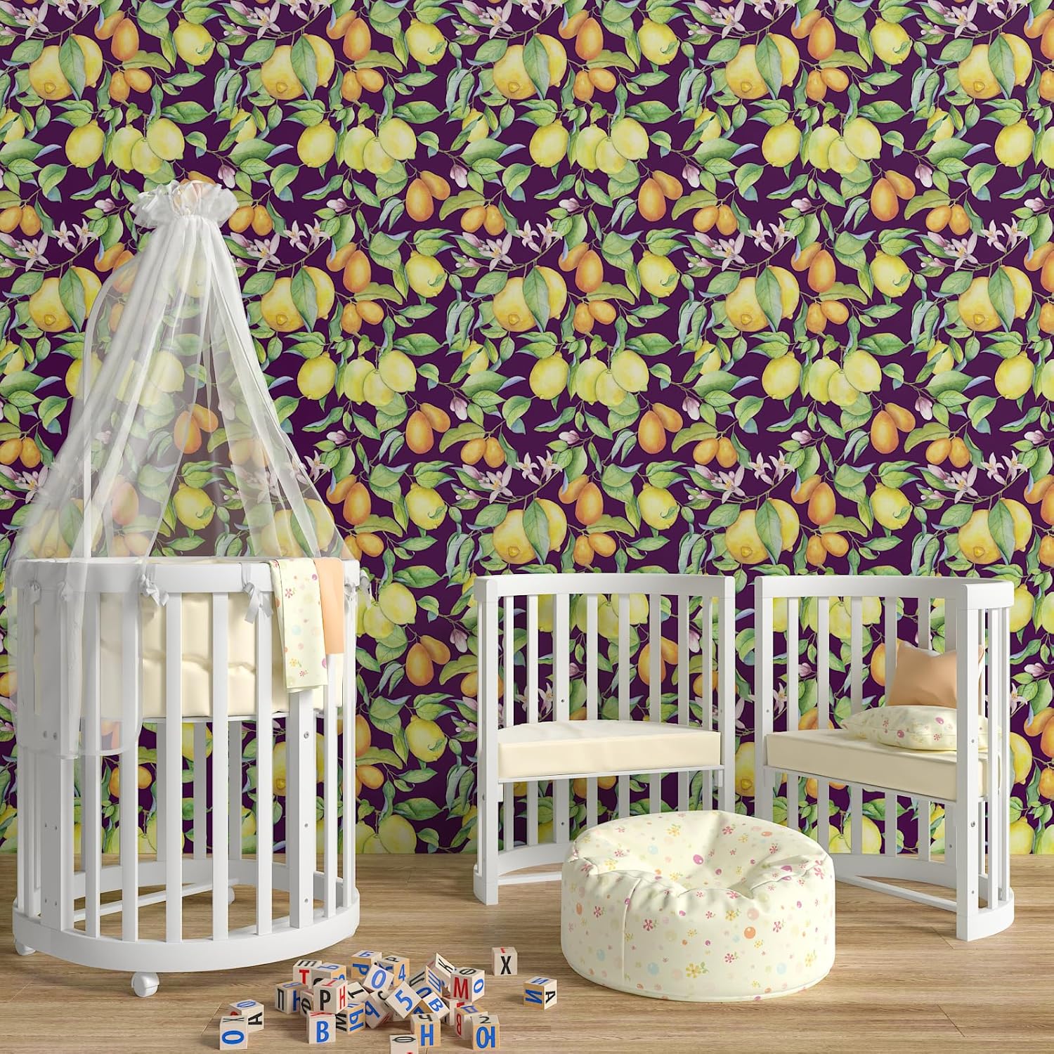 CHIHUT Self Adhesive Peel and Stick Watercolor Lemon Wallpaper 17.7”x236” Yellow Citrus Lush Botanical Leaves Contact Paper Waterproof Durable Fruit Wall Covering for Kitchen Dining Room Living Room