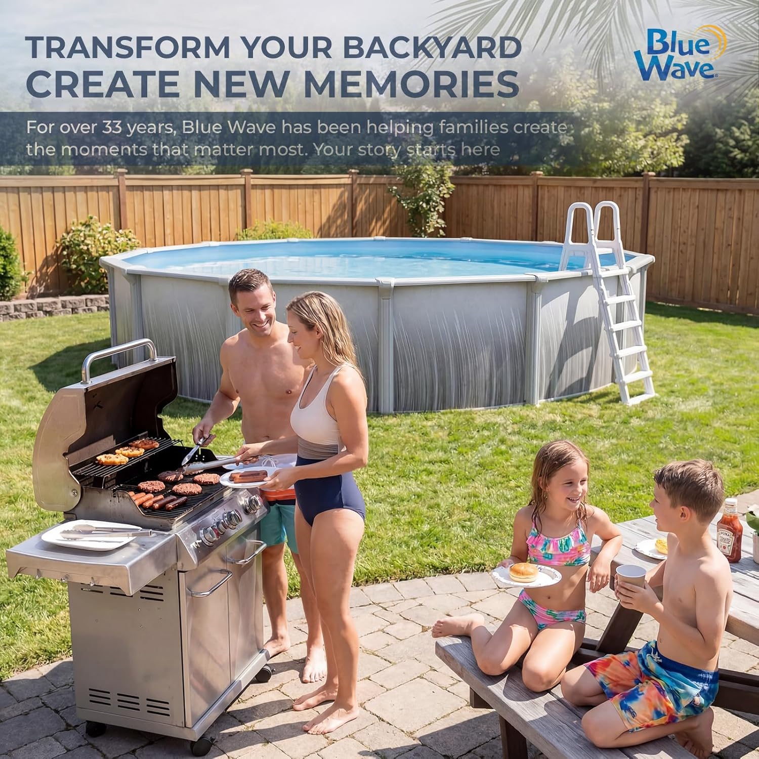 Blue Wave Martinique 21-ft Round 52-in Deep Hard Sided Above Ground Pool Kit with 7-in Steel Top Rails, Dual-Speed Sand Filter System, Ladder, Liner, Skimmer & Maintenance Kit – 9,900 Gallon Cap