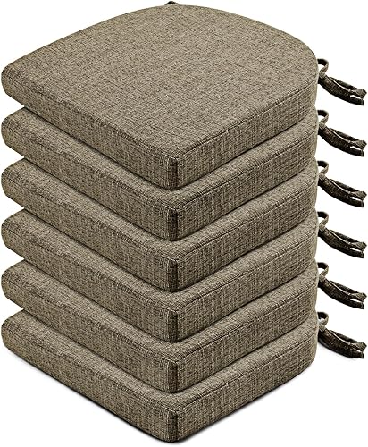 Miniatura 22 de Wellsin Cojines para Sillas de Comedor Paquete de 6 - Cojines para Sillas de Cocina con Lazos y Respaldo Antideslizante - Almohadillas para Sillas