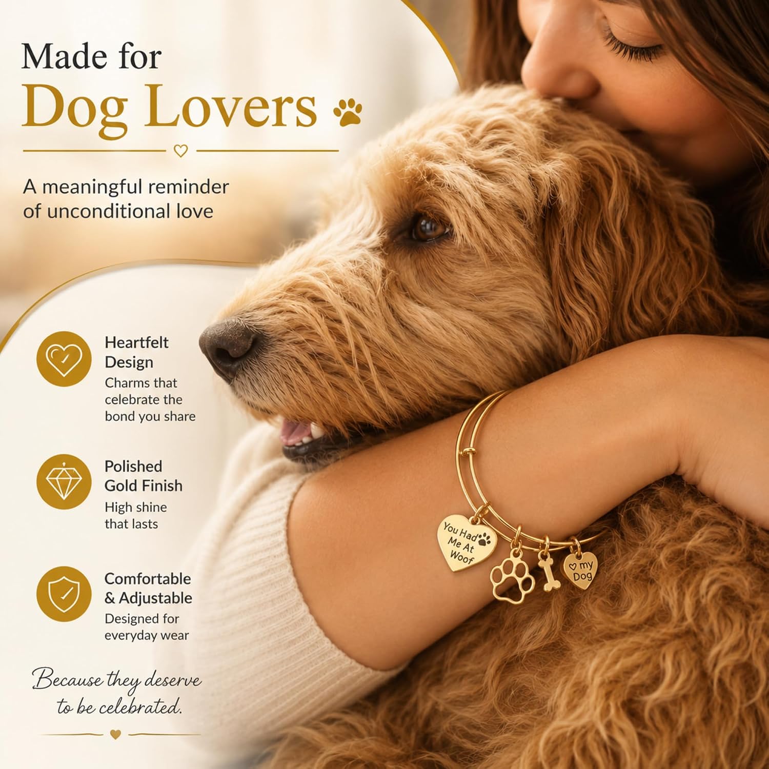 Infinity Collection Dog Charm Bracelet - Paw Print Jewelry- Dog Lovers Bracelet- Dog Owner Bangle - Gift for Dog Lovers, Adjustable Bracelets for Women Dog Mom Pet Lover image 5