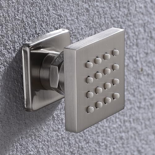 Miniatura 7 de Chorro de ducha de latón macizo con chorro de ducha ajustable para masaje lateral de spa, juego de ducha montado en la pared, acabado cuadrado de
