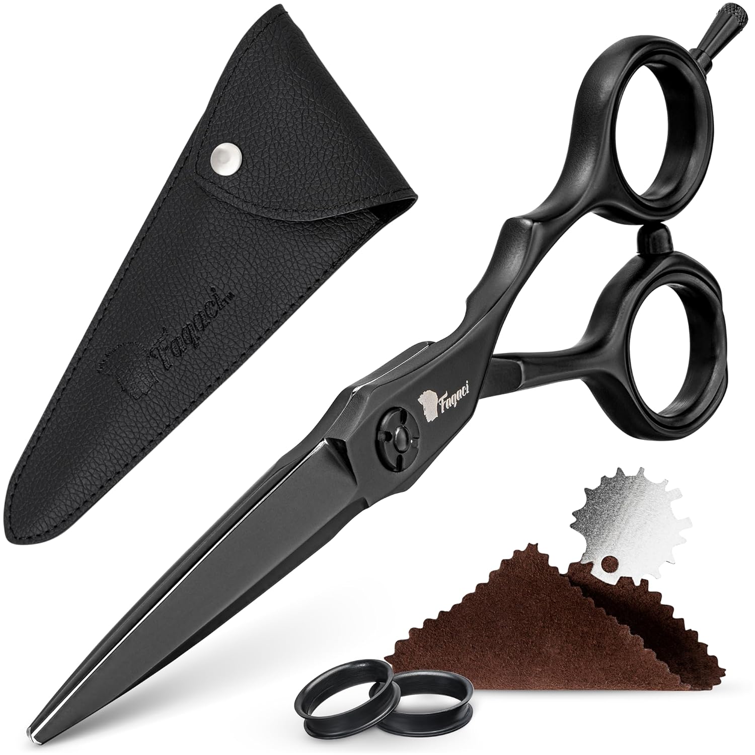 fagaci hair scissors professional 5” 440c steel for superior precision, extremely sharp blades hair cutting scissors for women & men, durable sharpness hair shears for hair cutting, barber scissors 5 inch