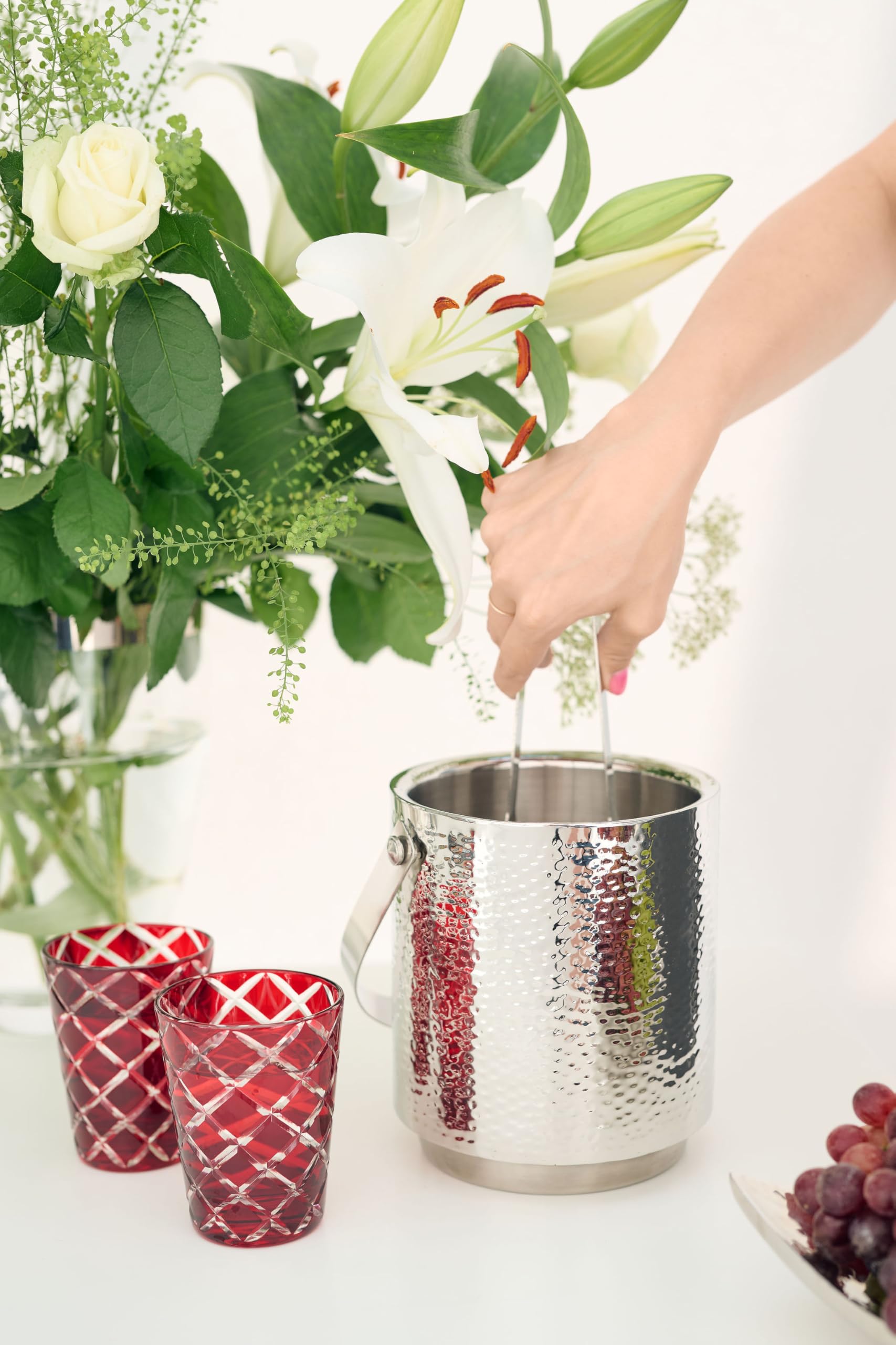 EDZARD Lot de 6 Verres en Cristal Dio, Rouge, Verre taillé à la Main, Hauteur 10 cm, capacité 0,23 l