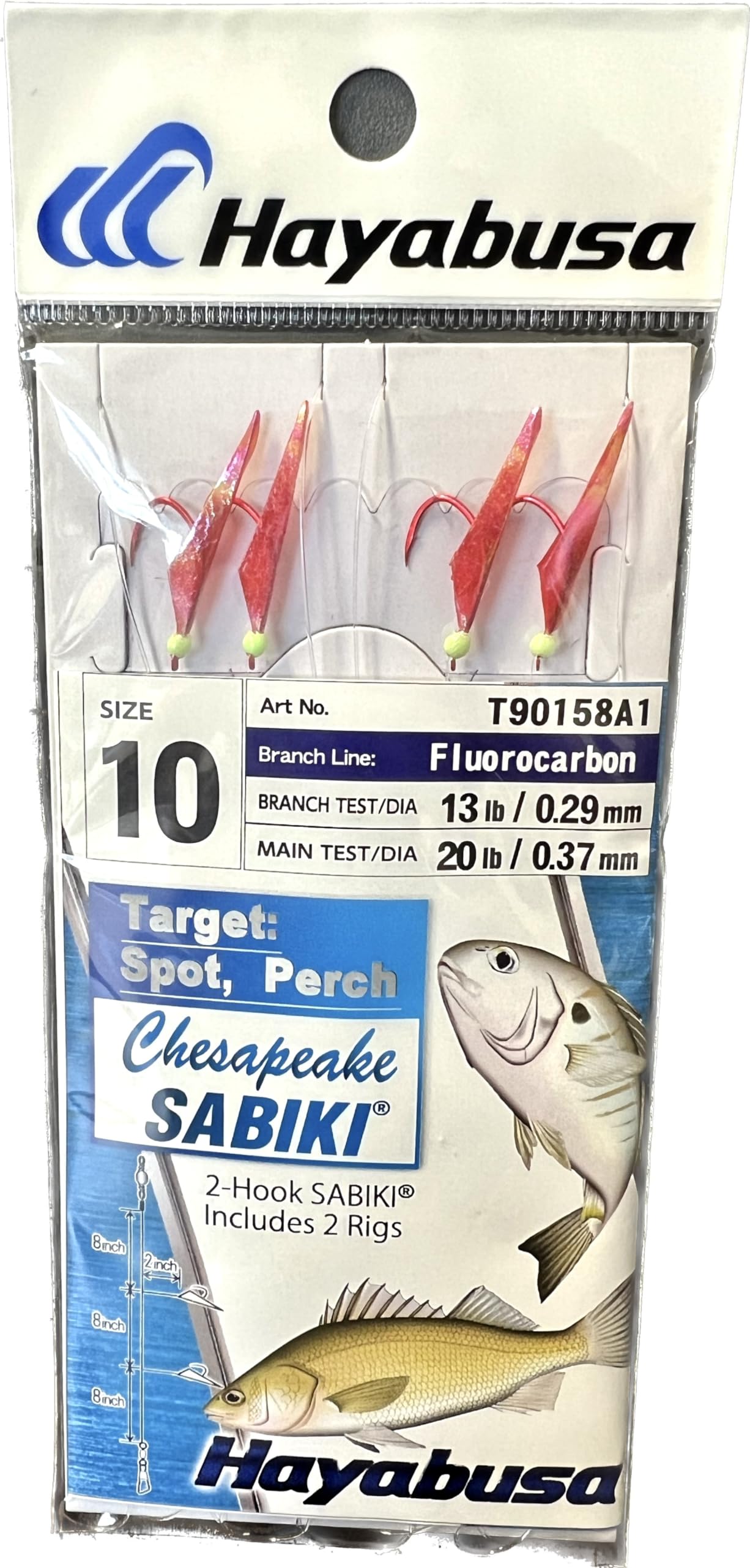 Hayabusa Chesapeake Sabiki Rig 2-Hook 2 rigs Size: 10