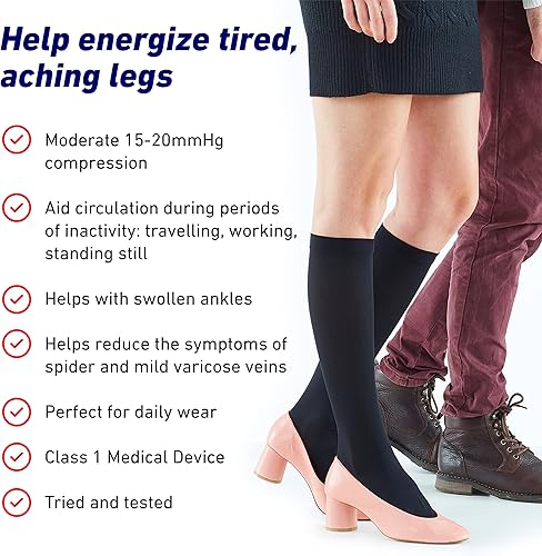 Miniatura 3 de Calcetines de viaje Neo G - Compresión graduada - Dispositivo médico de clase 1, Beige