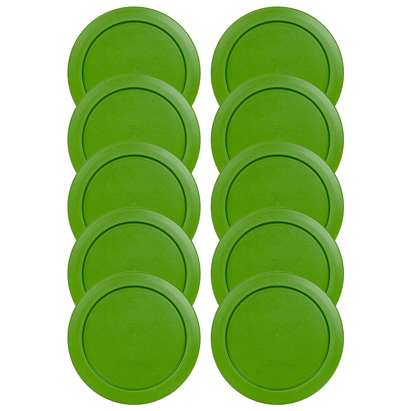 Replacement Lids fits Pyrex 2-Cup Glass Food Storage Container Bowls, 5-Inch Plastic Round Lids Covers for Pyrex 7200-PC, Airtight &amp; Leakproof (10-Pack, Green)