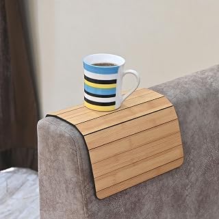GKD Foldable Sofa Arm Tray Table, Premium MDF Wood Couch Armrest Organizer for Dining, Snacks, Coffee, Laptop & Remote Hol... Price In India