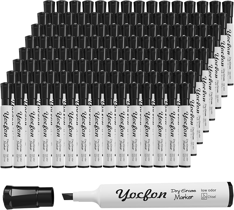 Dry Erase Markers 128 Pack, Crown Whiteboard Markers With Chisel Tip, Low Odor Dry Erase Markers for School Office Home