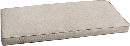 Sorra Home CBENCH - Cojín de banco para interiores y exteriores, 60 pulgadas de ancho x 18 pulgadas de profundidad, color plateado fundido Sunbrella
