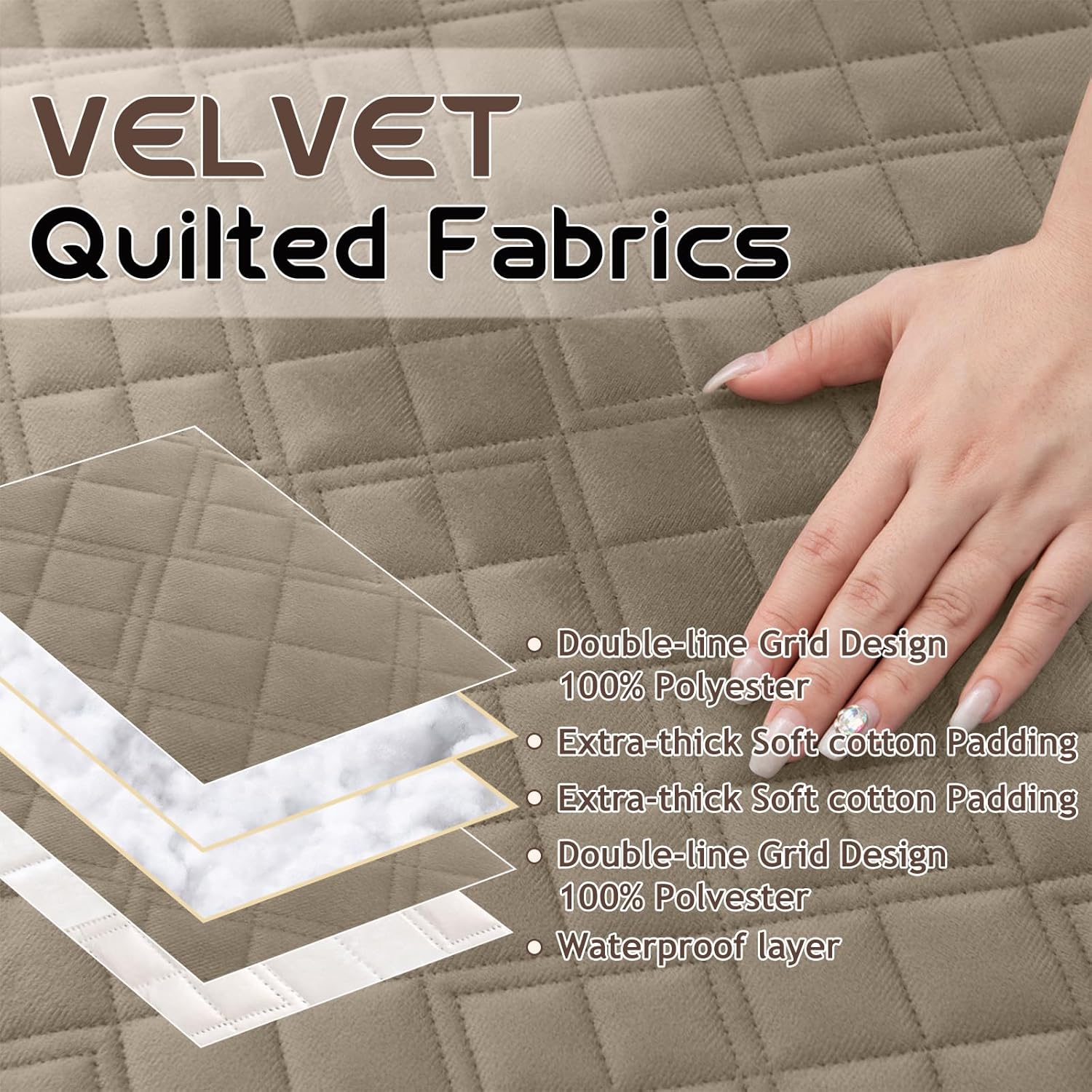 Arfntevss Waterproof Recliner Sectional Couch Covers for Reclining Sectional L Shape Sofa Cover Non Slip Washable Recliner L Shaped Slipcover Sets for Dog Furniture Protector (5 Seater, Camel)