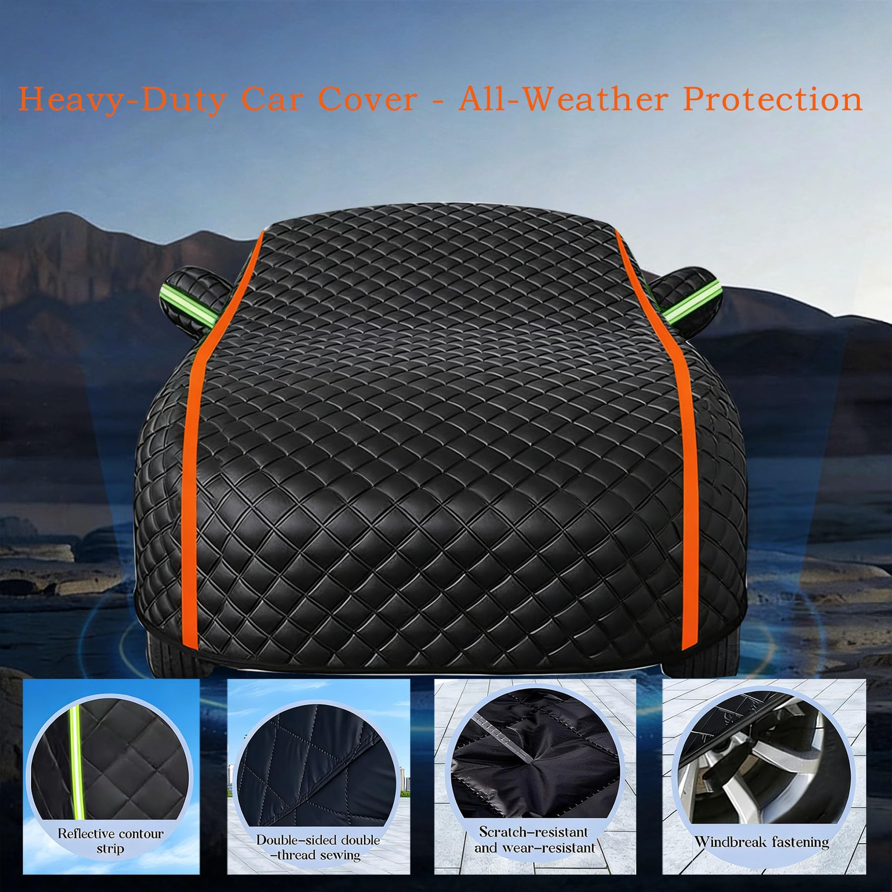 Telo Copriauto Antigrandine Impermeabile per DR 5.0,Telo Copriauto da Esterno Completo Copertura Anti Uv Resistente Alla Neve con Cerniera E Cinghia Antivento