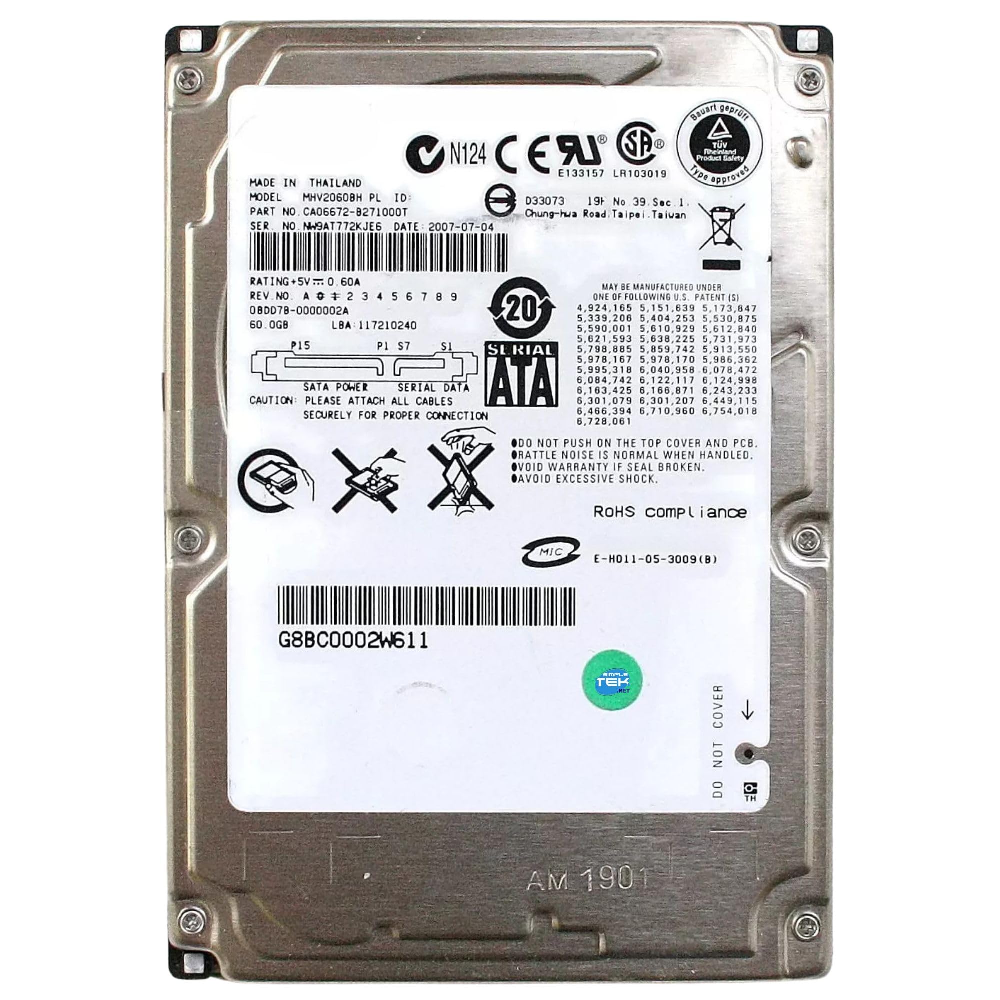 Disco duro interno 60 GB MHV2060BH para solucionar fallos de arranque 6