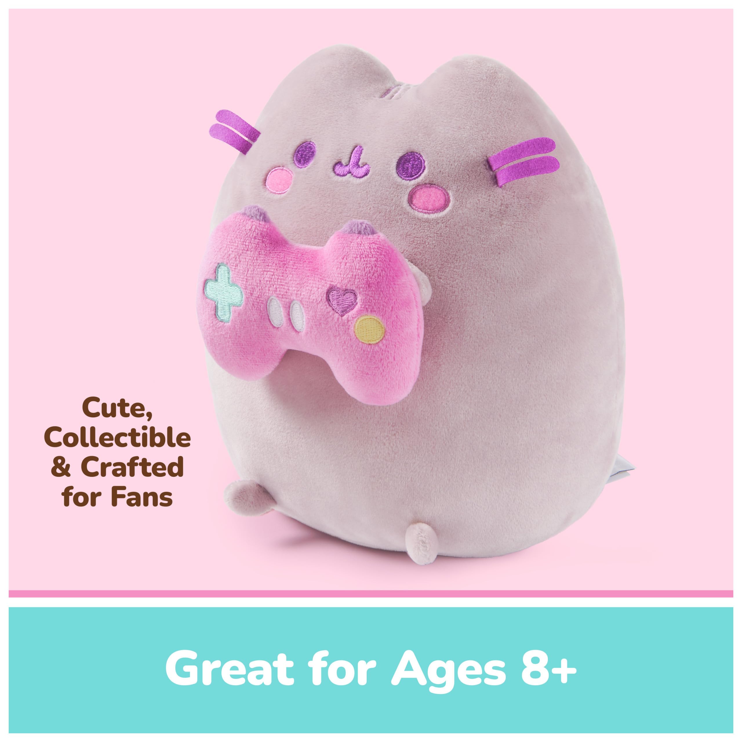 GUND Pusheen Pluszowa zabawka dla graczy, kolekcjonerska, pluszowa zabawka dla graczy, dekoracja dla graczy, pluszowa zabawka od 8 lat, szara, 24,1 cm