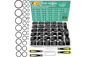 1540 Pcs Nitrile Rubber O-Ring Assortment Kit with Hook Set