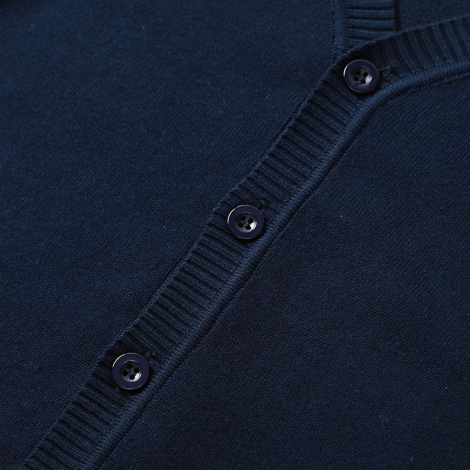 HILEELANG Kids Boy Girl School Uniform Cardigan Sweaters V-Neck Basic Solid Button Knitted Cardigan - Image 5