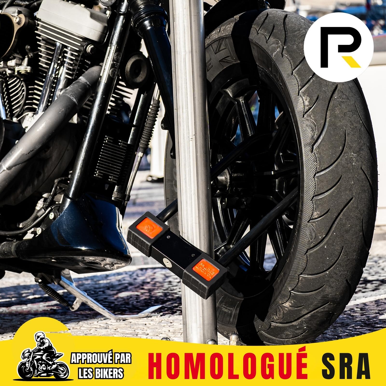 Antivol Moto SRA Ø18mm Type U - Antivol Moto homologué SRA en Acier Cémenté Conforme Aux Normes de Sécurité Française - Double Mécanisme de Verrouillage & Clé réversible (Elite 100)