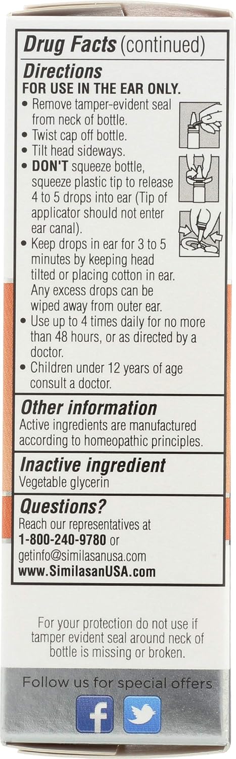 Similasan Earache Relief Ear Drops 0.33 oz : Health & Household