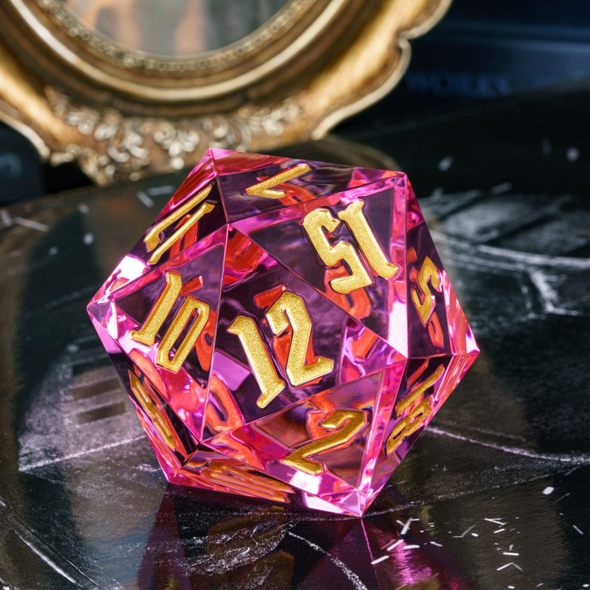 Dados DND de 20 caras de 55 mm, troquel poliédrico gigante D20 D&D