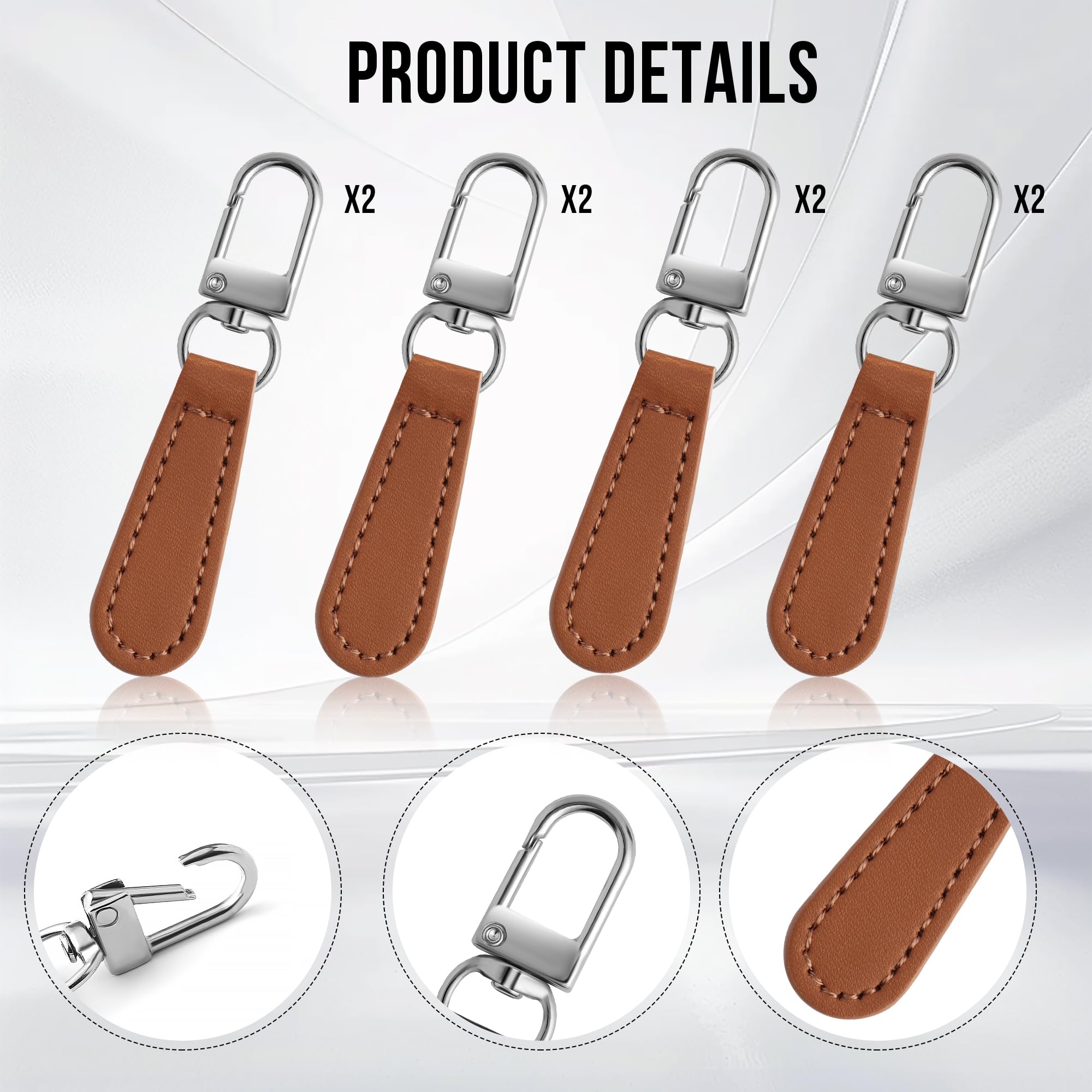 Deoward 8 PCS Zipper Pull Replacement Detachable Repair Zipper Tab for Luggage Backpacks, Suitcases, Jackets, Purses, Handbags - Image 4