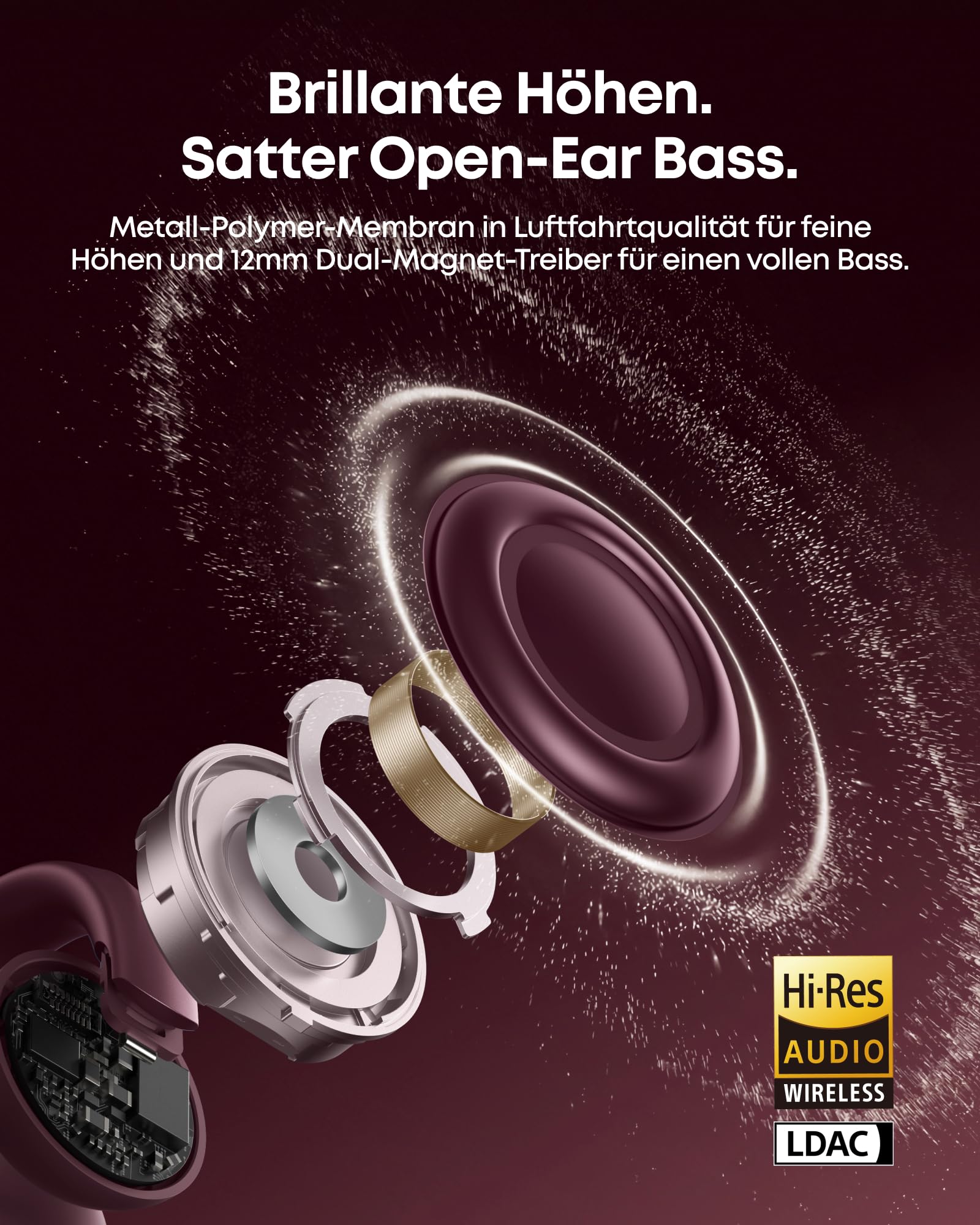 Anker Soundcore AeroClip 2 Open-Ear Clip-On Earbuds für klare Anrufe