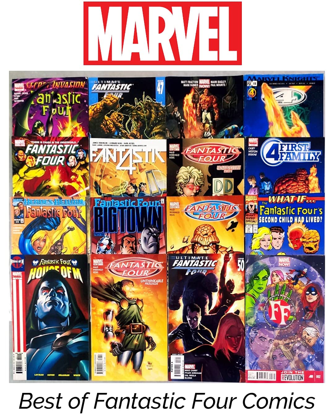Marvel Comics | Fantastic Four Comics | Avengers Comics | Ultimate Fantastic Four Comics | Set of 5 Fantastic Four Comics by Marvel Comics | Issues from 1990s to Present Date Paperback