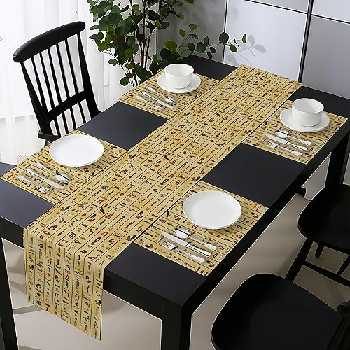 Miniatura 32 de Ambesonne Mal de Ojo Tablero de Mesa, Patrón Simétrico Ojo Que Todo Lo Ve Supersticioso Turco Étnico, Tablero Rectanglar para Comedor y Cocina, 16"