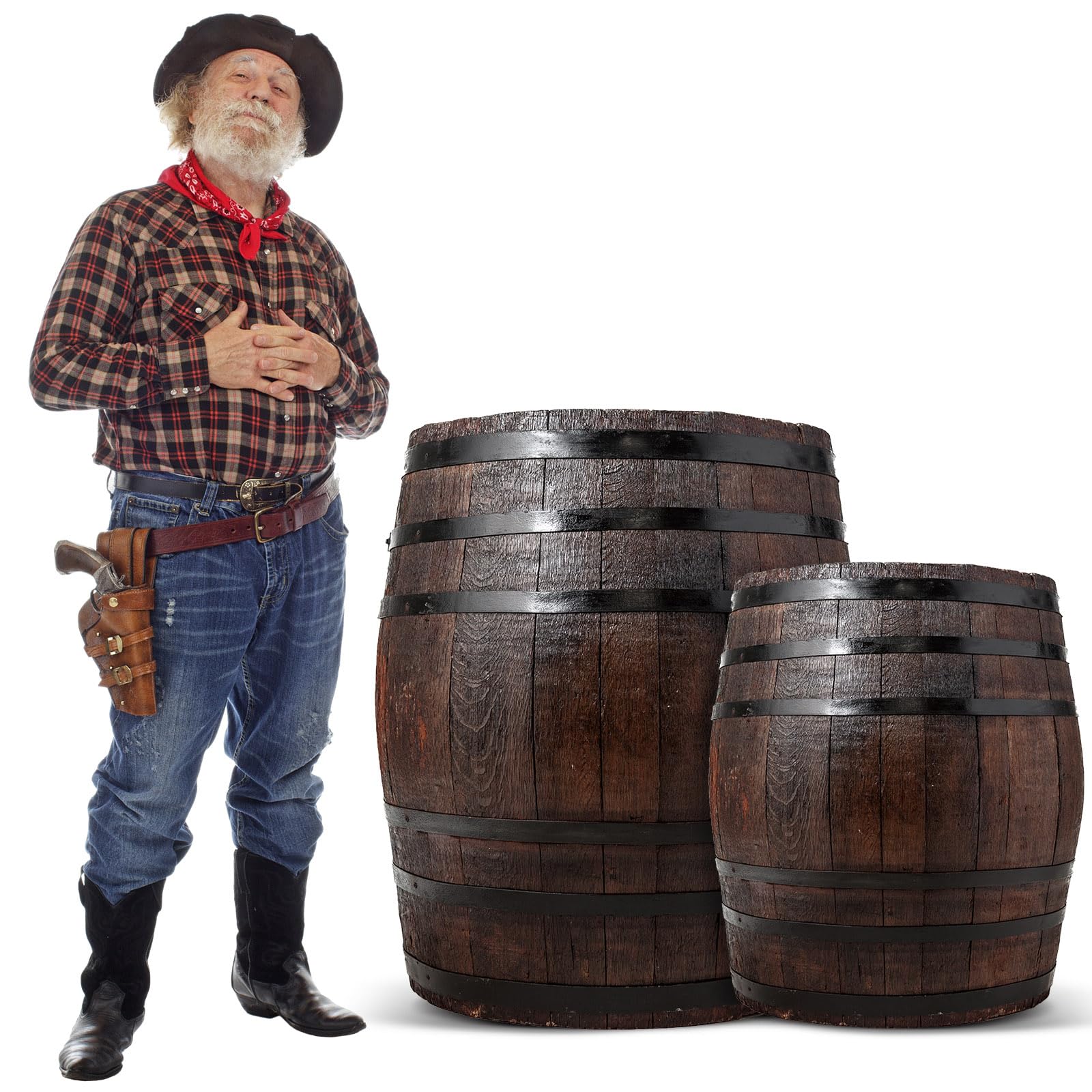 Tonneau de vin pirate réaliste en carton rigide pour shooting photo thématique