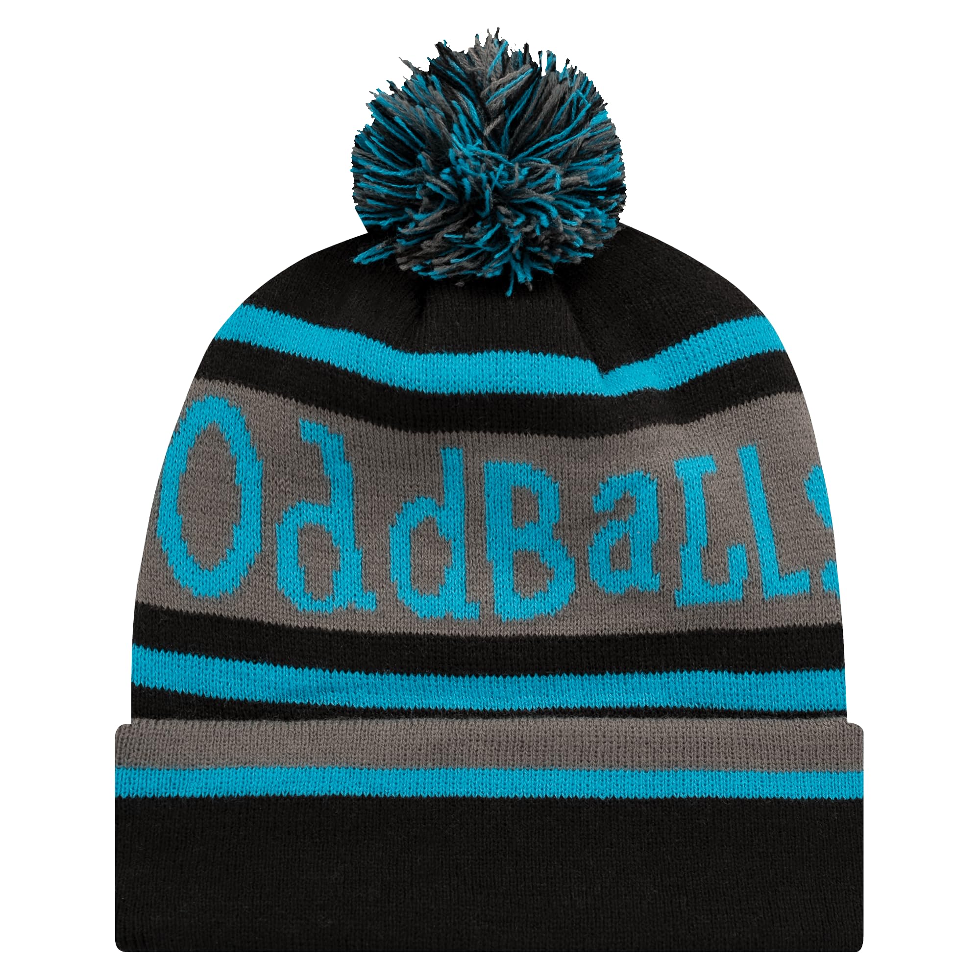 OddBalls | Unisex Bobble Hat | Winter Hat for Men/Women | Wooly Hat | Black, Grey & Sky