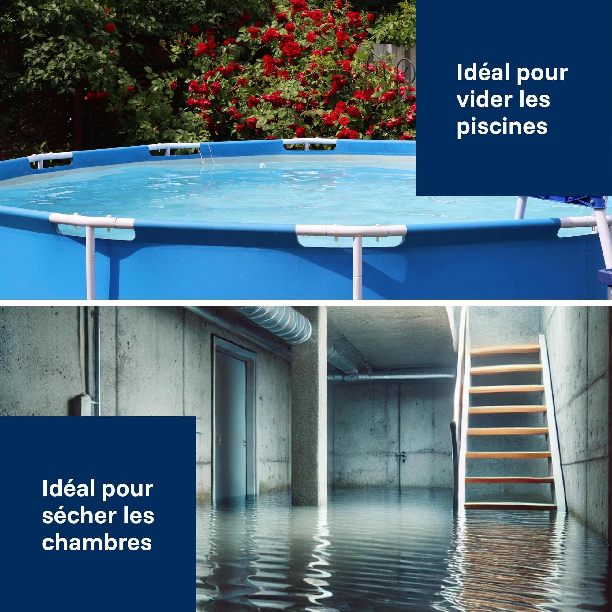 T.I.P. Pompe de Piscine 6000 INOX, Débit 6000 l/h, Pompe Submersible 6m | Moteur puissant en acier inoxydable avec valve anti-retour, pompe de drainage et irrigation idéale pour citernes