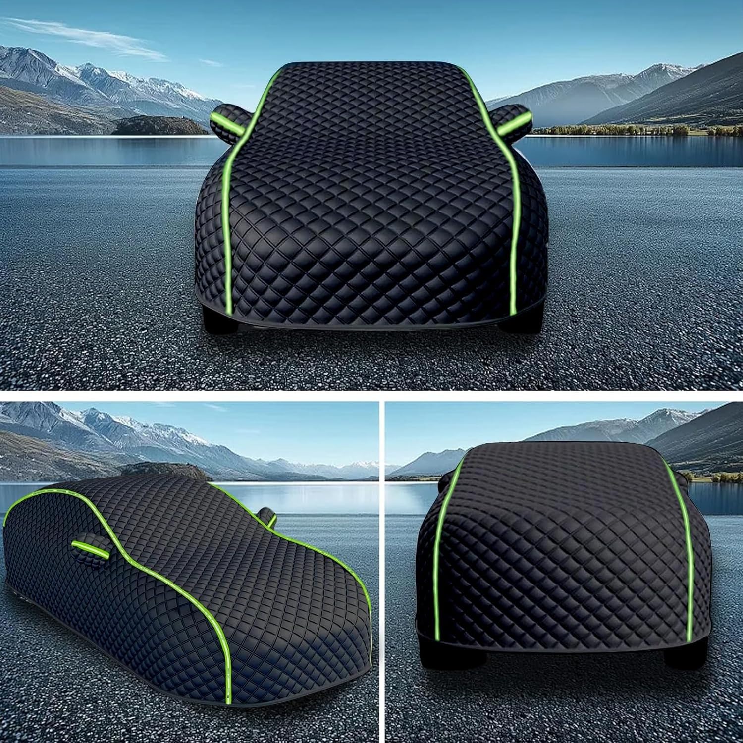 Funda Coche Antigranizo para Jeep Compass | Bloqueo UV Transpirable Funda Coche Anti-Granizo Oxford con Cuerdas Antiviento, Antiarayazos Anti-Polvo Nieve Impermeable