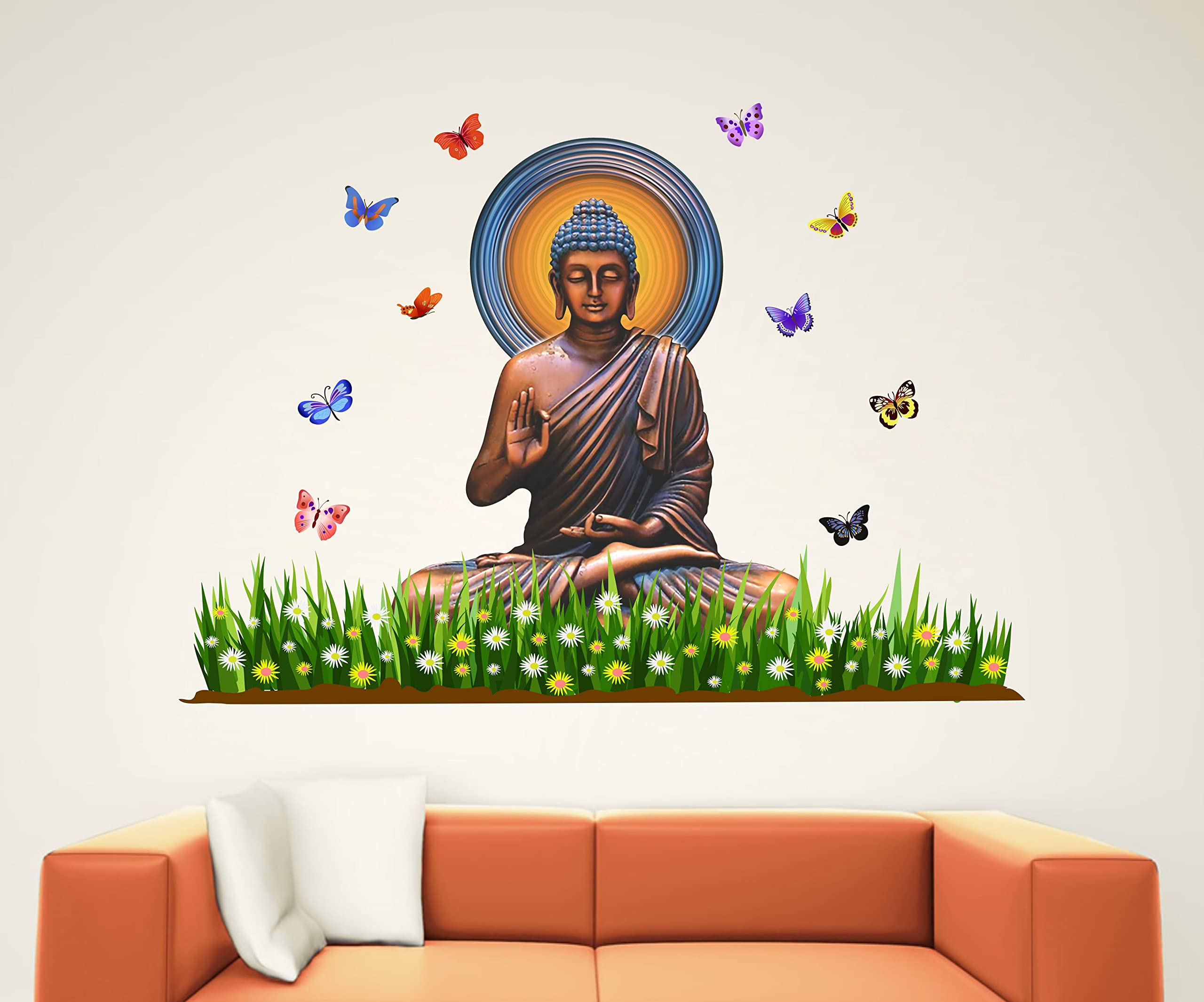 Divine Designs™ PVC Vinyl Self-Adhesive Brown Buddha with Butterflies Wall Sticker for Living Room, Bedroom, Office Wall Decoration (33 X 24 INCH) Pack 1 (B0BFXKLFD1) Amazon Price History, Amazon Price Tracker