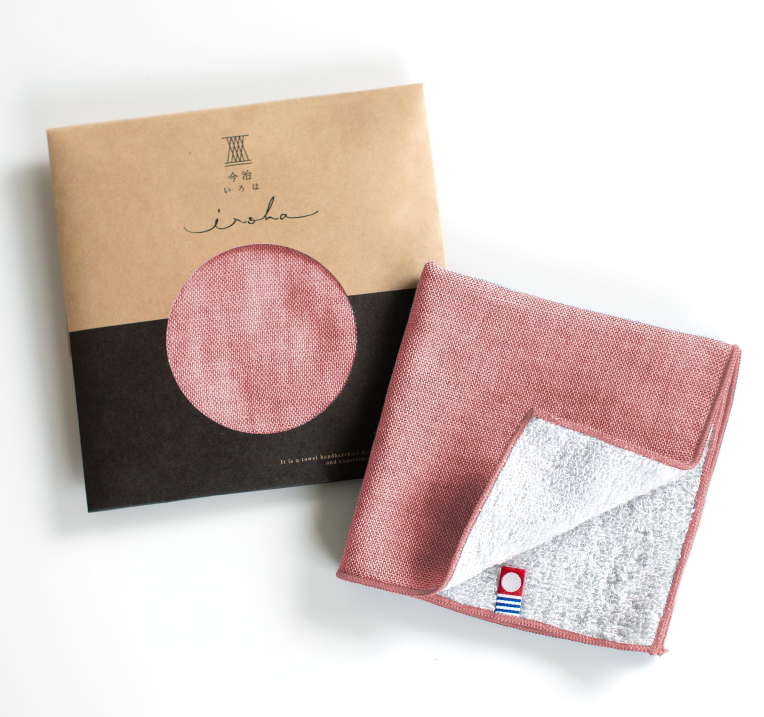 Imabari Towel Handkerchief, Imabari Iroha, Plain, 9.8 x 9.8 in. (25 x 25 cm), Retirement, Celebration, Return Gift, Home Celebration, Gift, 100% Cotton, Gauze (Red) : Home & Kitchen