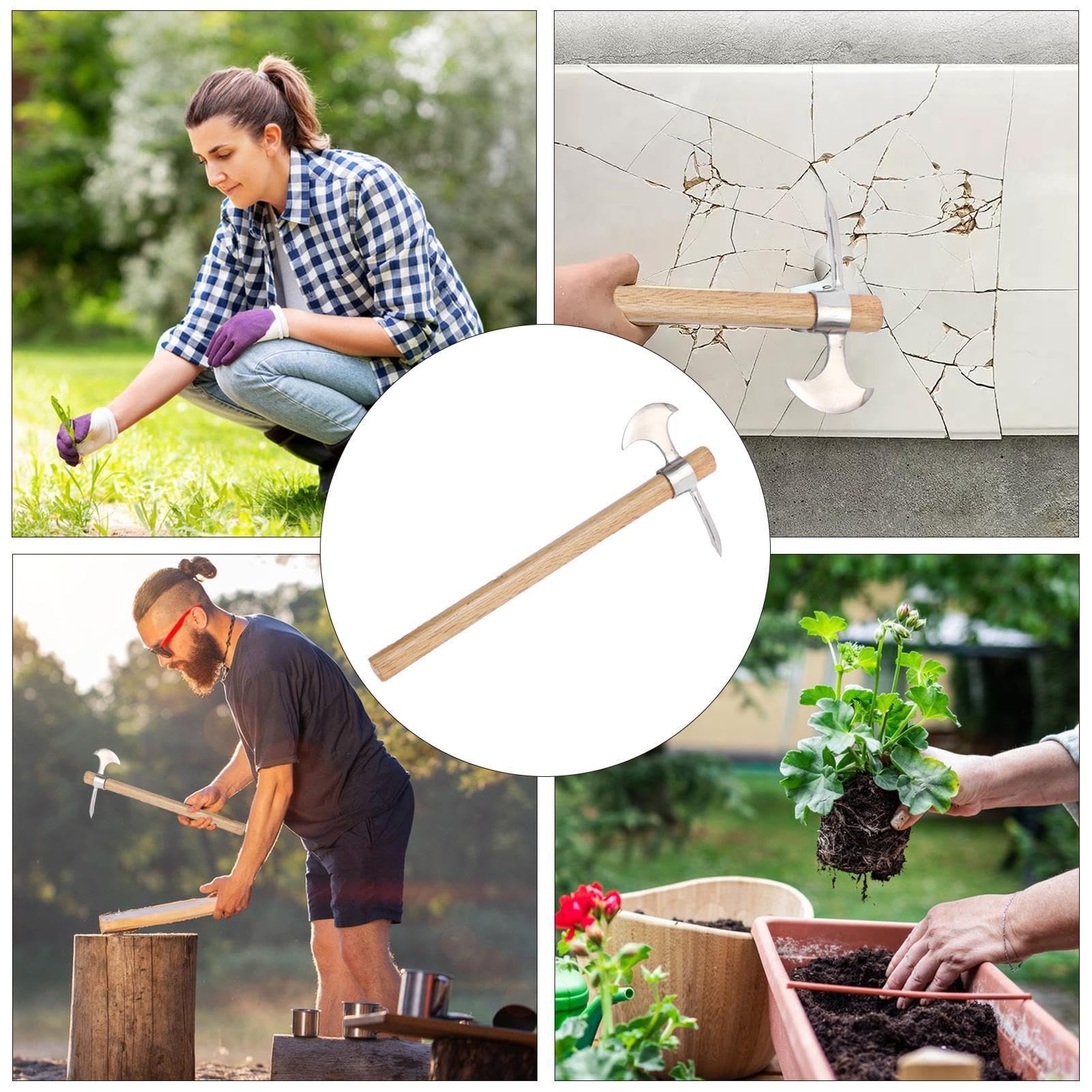 Spitzhacken, Spitzhacken zum Graben - Effiziente 2-in-1-Mattock- und Spitzhacke-Kombination,Garten-Spitzhacke, Hand-Spitzhacke, Edelstahl-Multifunktions-Spitzhacke-Griff zum Graben