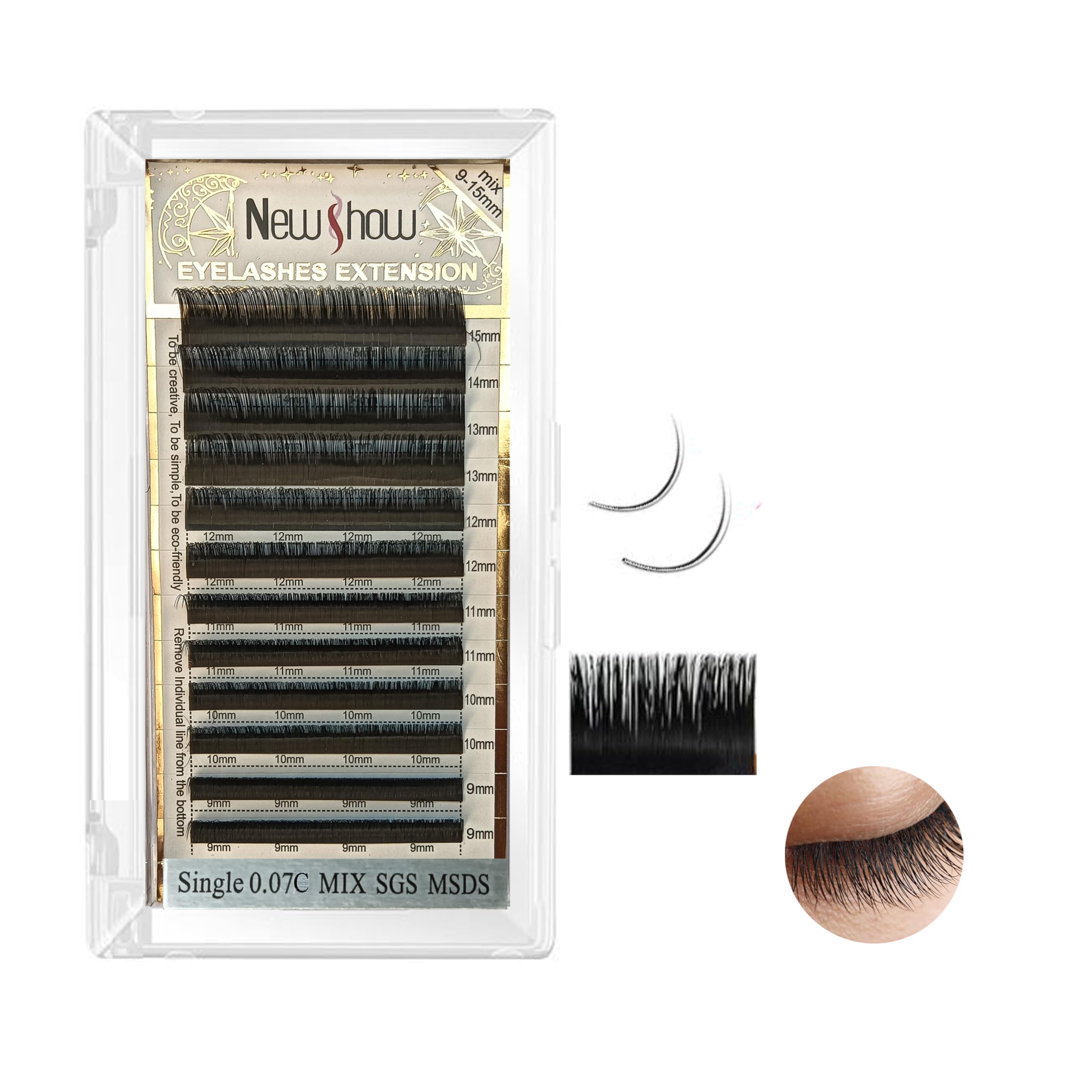 Eyelash Extension Permanent Original Hair 0.07/C Mix Size (9-15mm)-picture-16