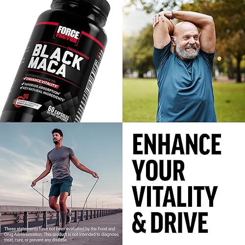 Vista 16 de Force Factor Maca Max, cápsulas de raíz de maca para maximizar la vitalidad y el rendimiento, fabricadas con maca negra, maca roja y polvo de maca
