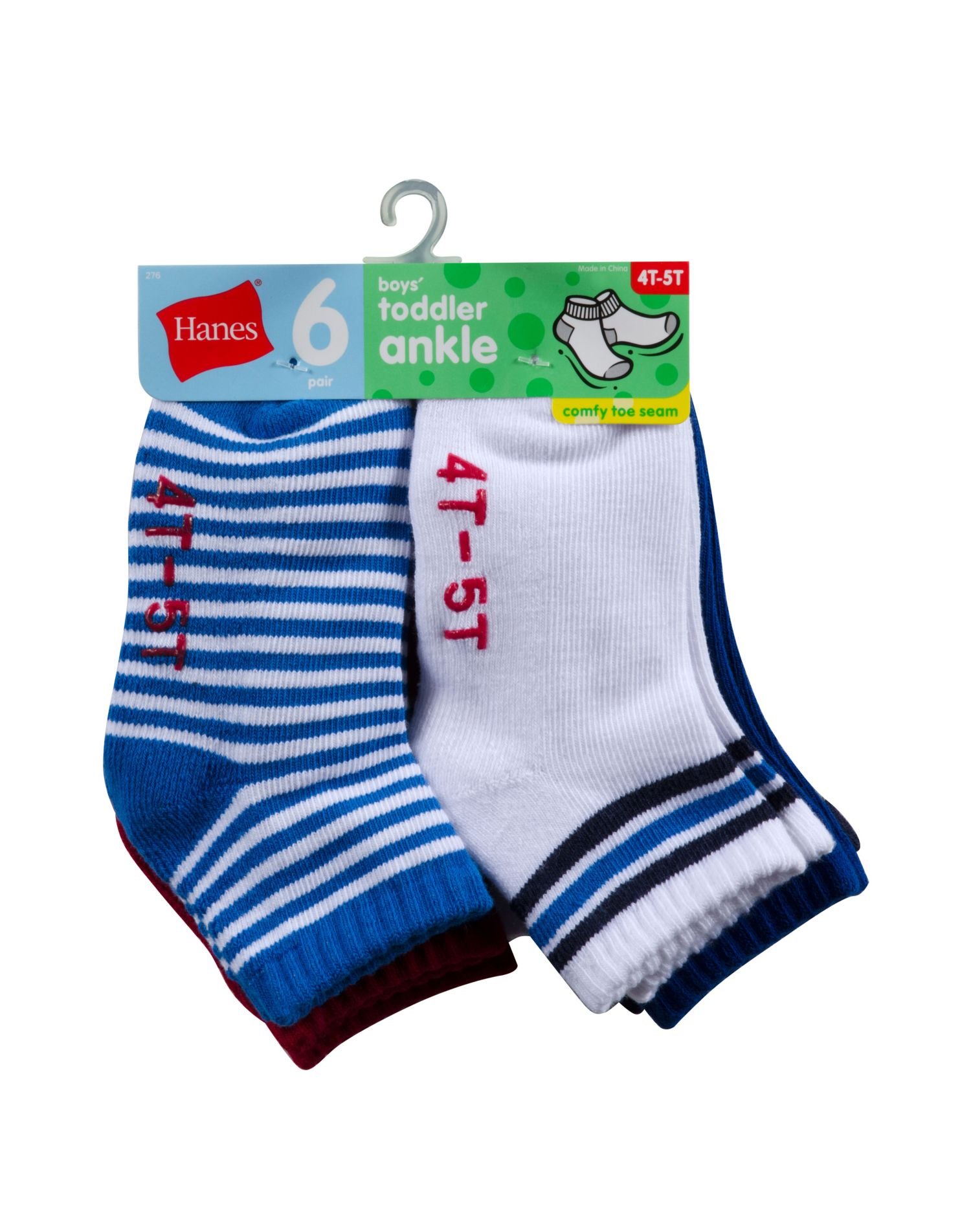 Hanes Toddler niños tobillo antideslizante Calcetines # 27/6 (6 pares)