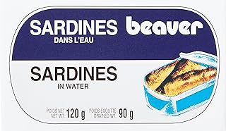BEAVER Canned Food Grocery Selection - Fish & Seafood add on to your Salad- High Protein Sardines In Water - Source Of Omega 3-120G, 120 g