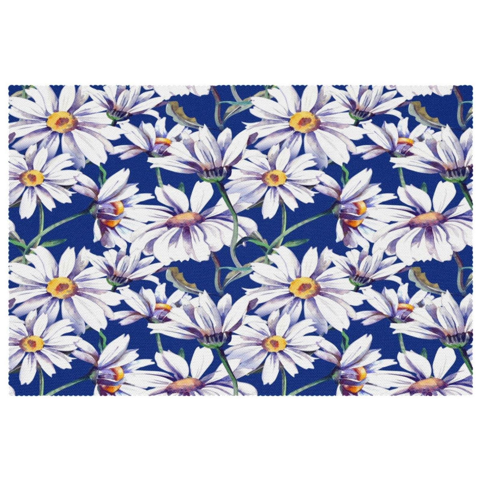 Sets de table salle à manger antidérapants 30x46cm résistants chaleur marguerites 6x