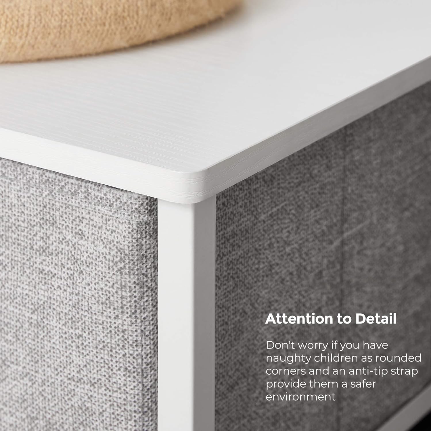 SONGMICS Storage Chest Dresser 5 Fabric Drawers Closet Apartment Dorm Nursery, 23.6 x 11.8 x 32.9 Inches, Gray : Home & Kitchen
