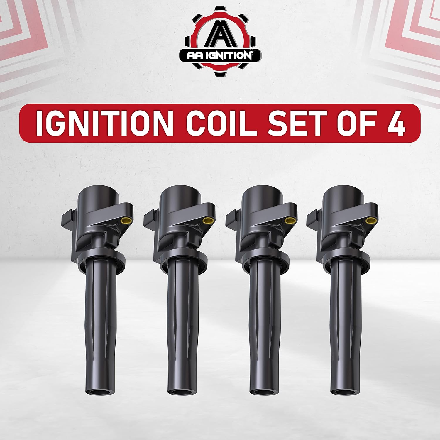 Ignition Coil Pack Set of 4 - Compatible with Ford, Mercury, Mazda Vehicles - Escape, Focus, Transit Connect, Mariner 2003-2013 - 2.0L, 2.3L - Replaces DG541, DG507, 4M5G12A366BC, C1453