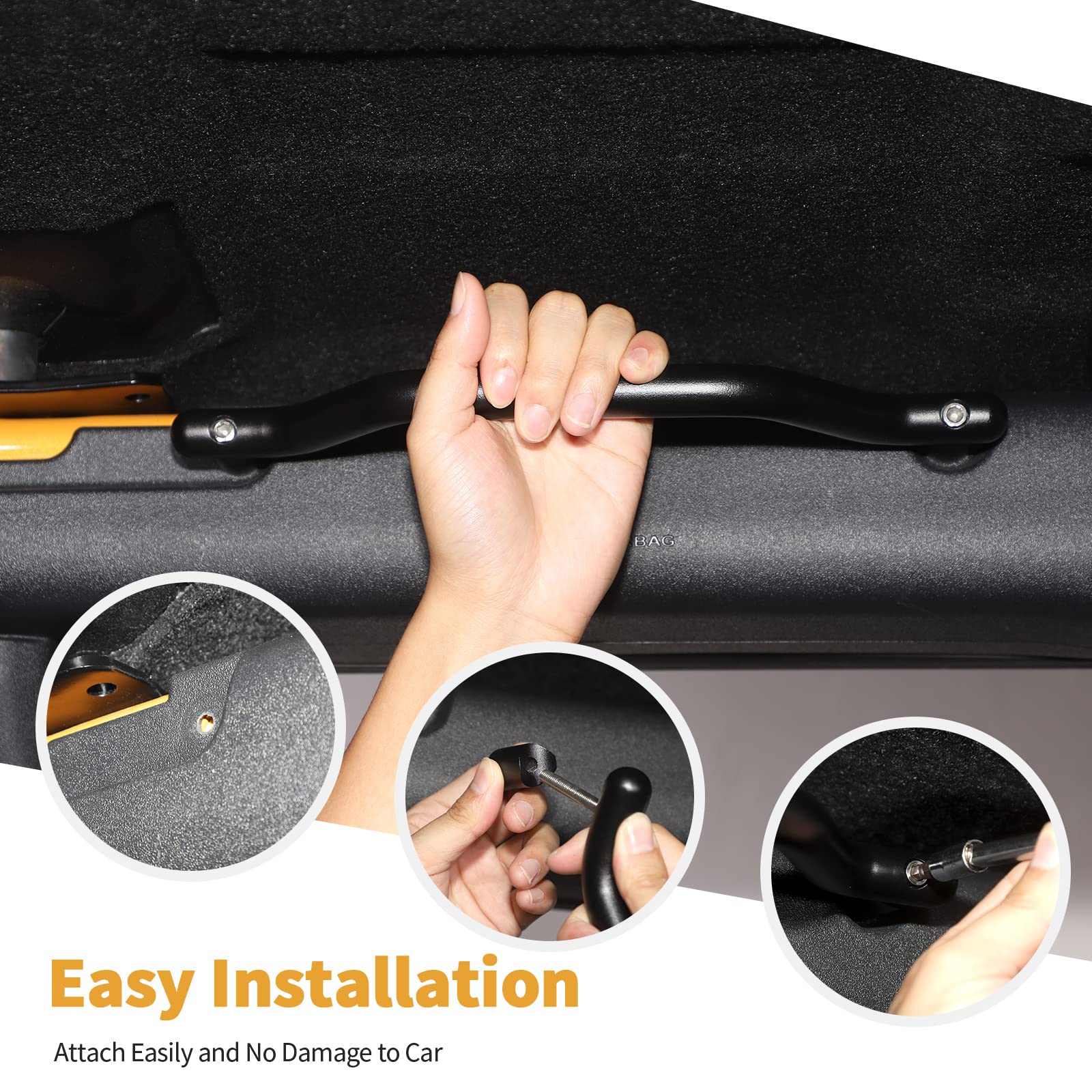 Jimen For Bronco Grab Handles 2 Pack Front Metal Grab | INDIA