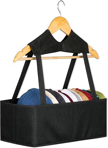 Miniatura 3 de KEETDY Organizador de zapatos sobre la puerta con 8 bolsillos profundos y colgador de sombreros para armario, color negro