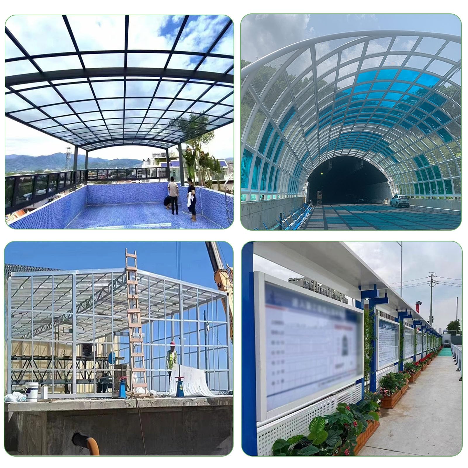 C - Láminas de plástico acrílico para invernaderos, cobertizos y cocheras, aislamiento térmico, fácil de cortar (1,56 x 4 m), duraderas y resistentes a la intemperie