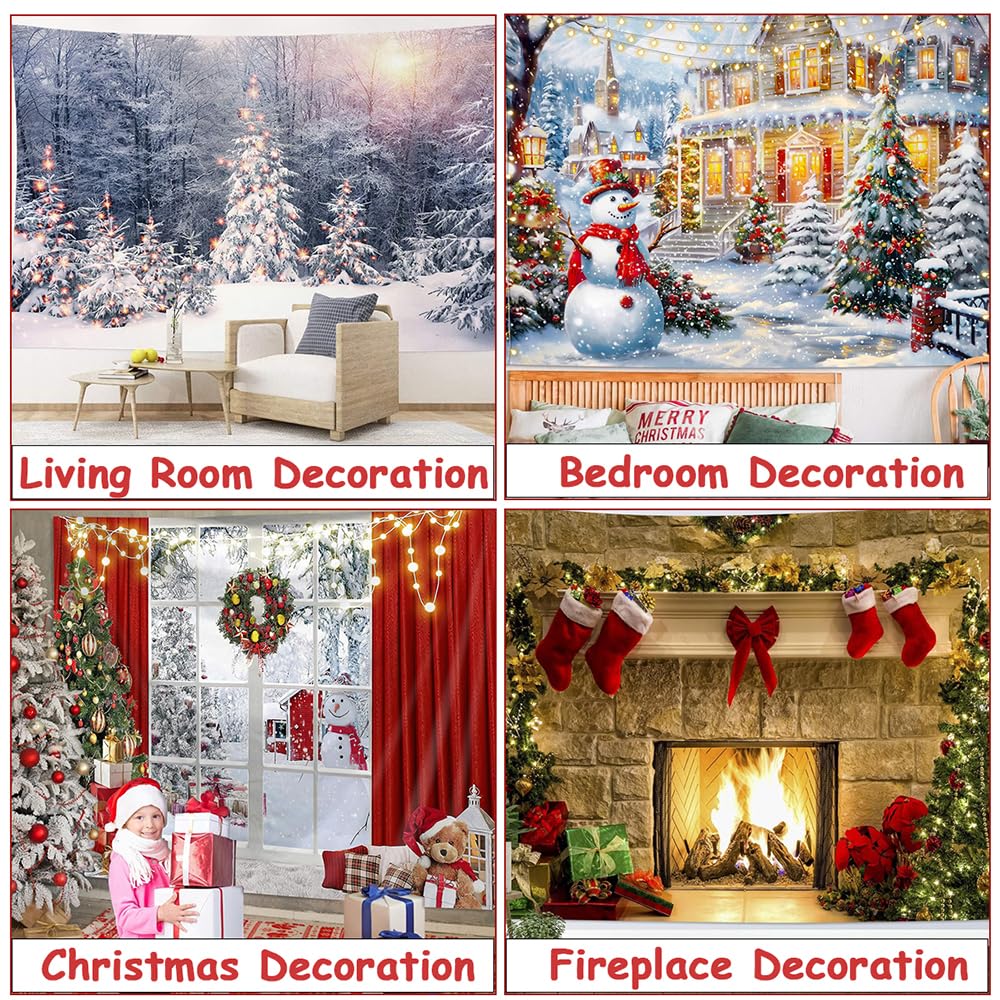 Chickwin Arazzo Da Parete 3D Natalizio Arazzo, Parete Per Camino Arazzo Da Parete Grande Telo Natalizio Per Parete Decorazione Da Parete Decorazioni
