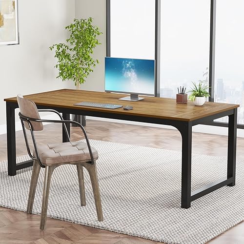 Miniatura 4 de Tribesigns Escritorio moderno para computadora, 70.8 x 35.4 pulgadas, escritorio ejecutivo grande de oficina, mesa de estudio, estación de trabajo