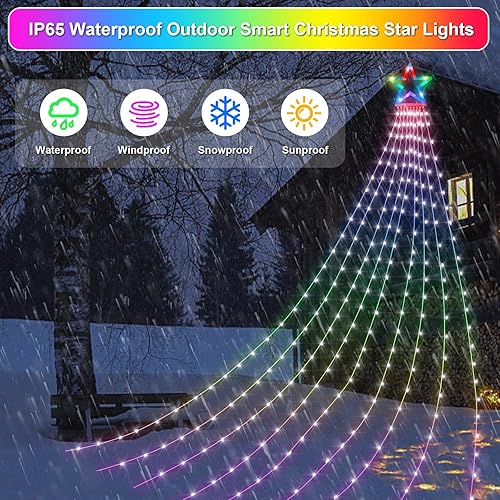 Miniatura 6 de Luces inteligentes de estrella de música de Navidad, 16.4 pies, 330 LED RGB, 9 tiras de luces de Navidad para interiores, cambio de color